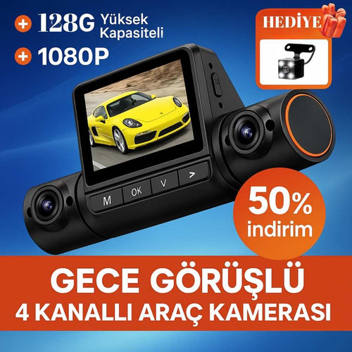 Gece Görüşlü 4 Kanallı Araç Kamerası - TR Standartlarına Uygun